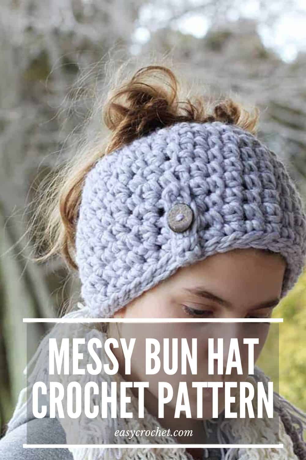 DIY Messy Bun Hat  Loom Knitter Pattern for Beginners - Happy