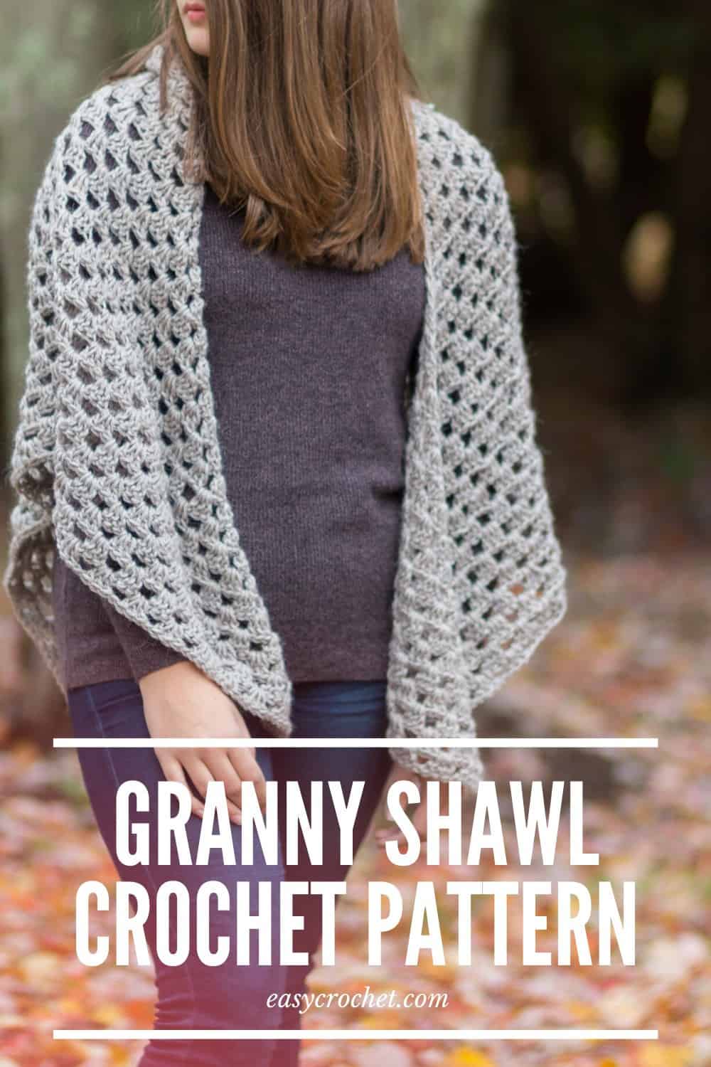 Hand Crochet Granny Square Shawl with Tassels Extra Large