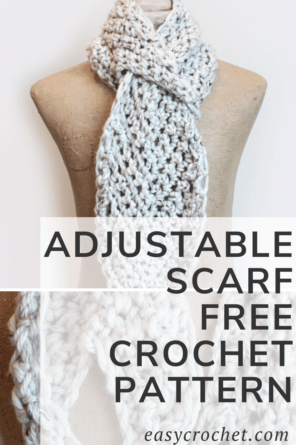 Adjustable crochet scarf pattern