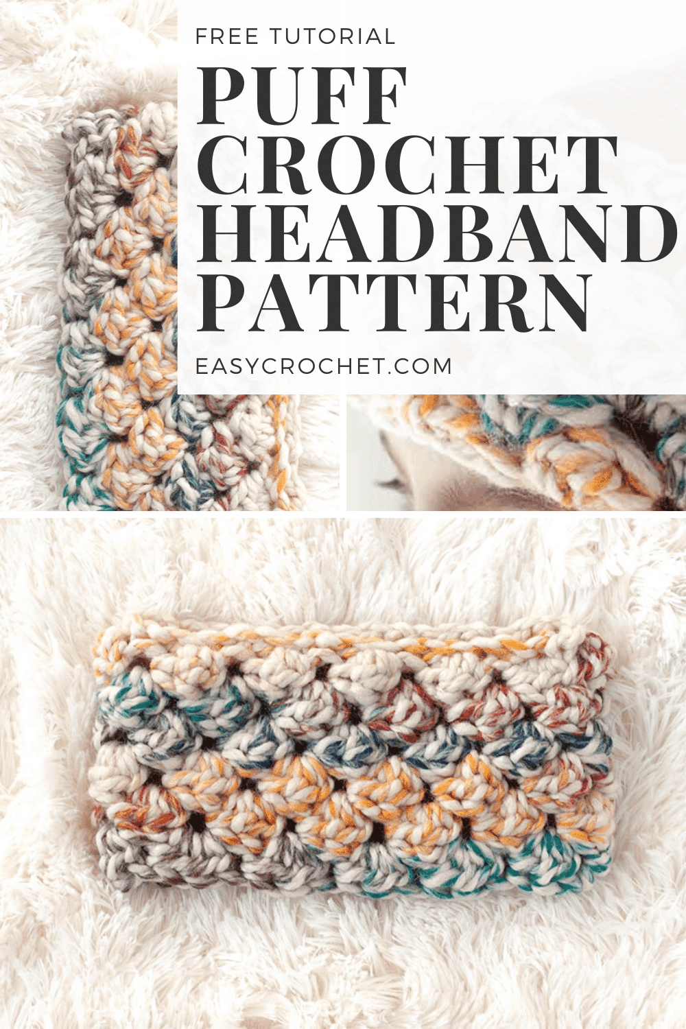 Puff Stitch Headband - Free Crochet Pattern - OkieGirlBling'n'Things