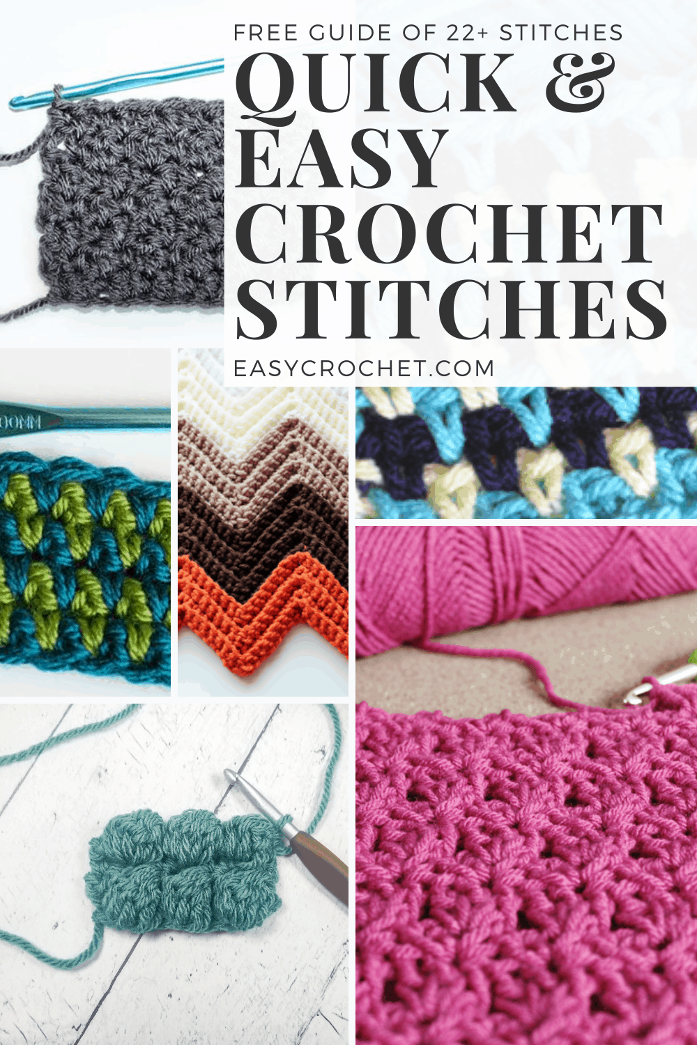 30 Must Make Simple Crochet Stitches for Beginners - Easy Crochet Patterns