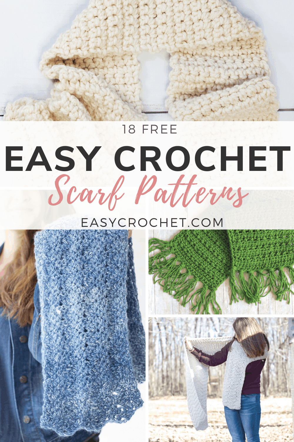 Easy to Crochet Scarf Patterns that are all FREE crochet patterns. via @easycrochetcom