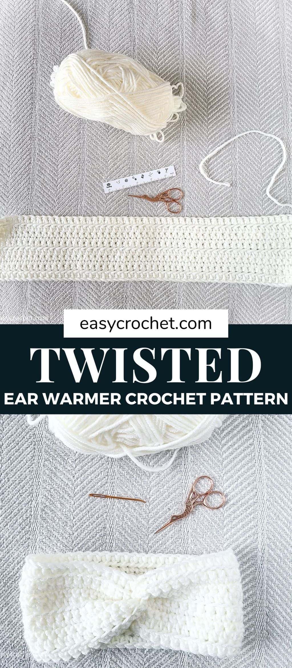 twisted ear warmer pattern via @easycrochetcom