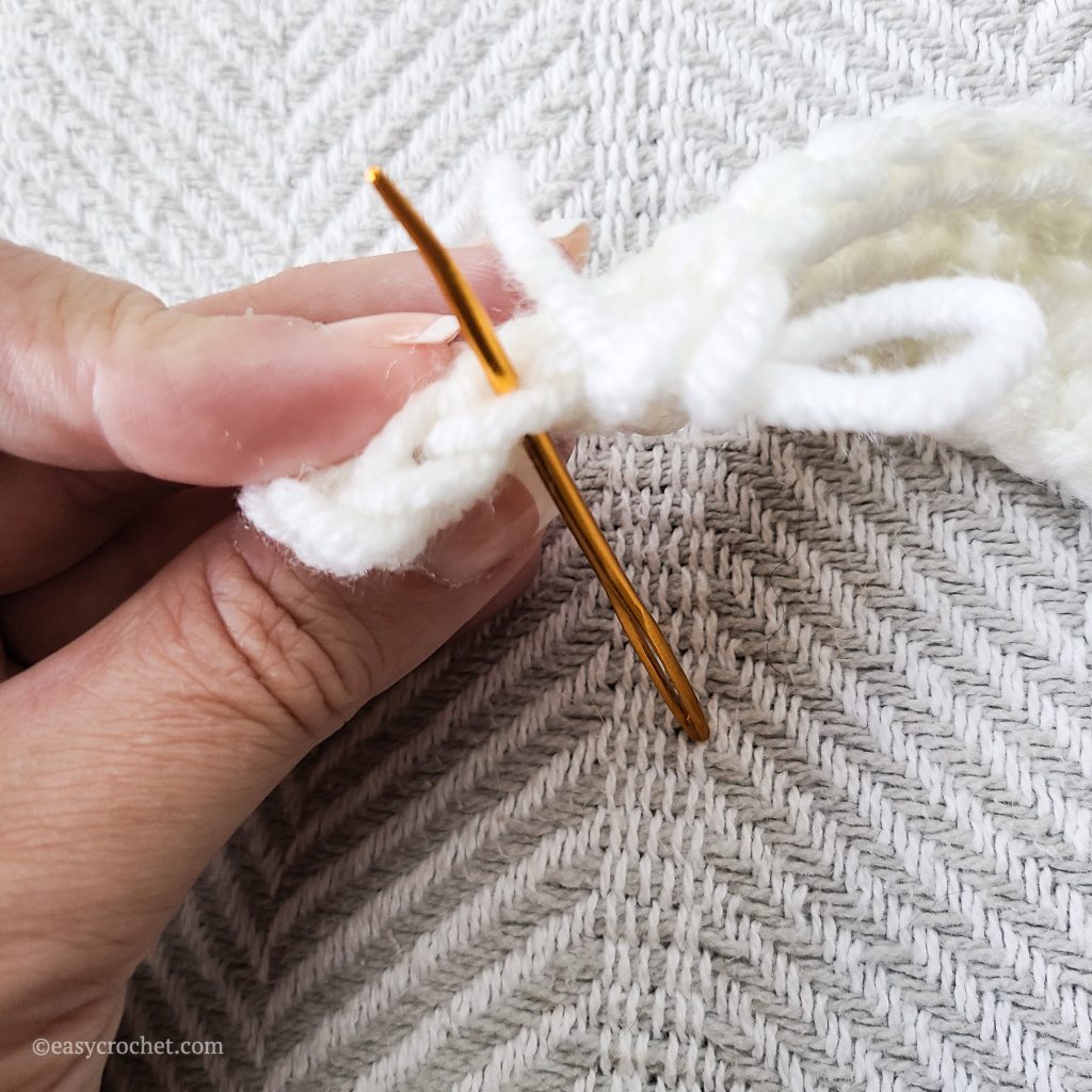 Front loop of a single crochet