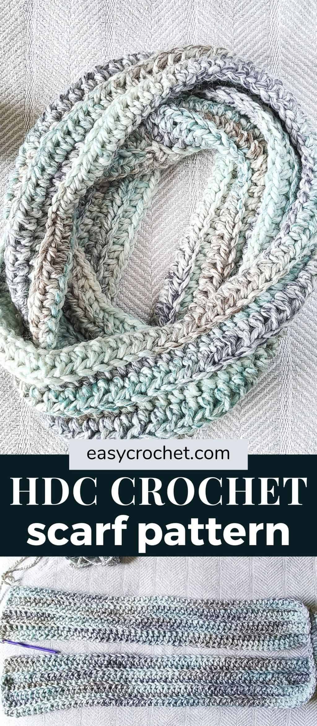 Half double crochet scarf pattern or HDC scarf pattern free from easycrochet.com via @easycrochetcom