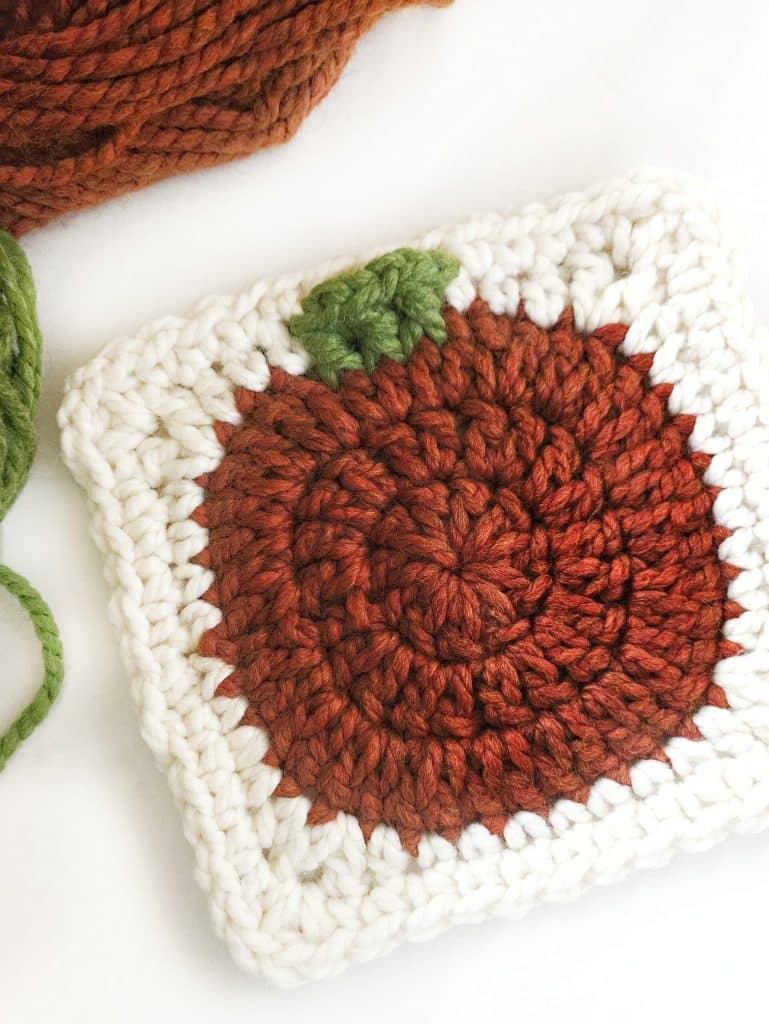 crochet pumpkin square