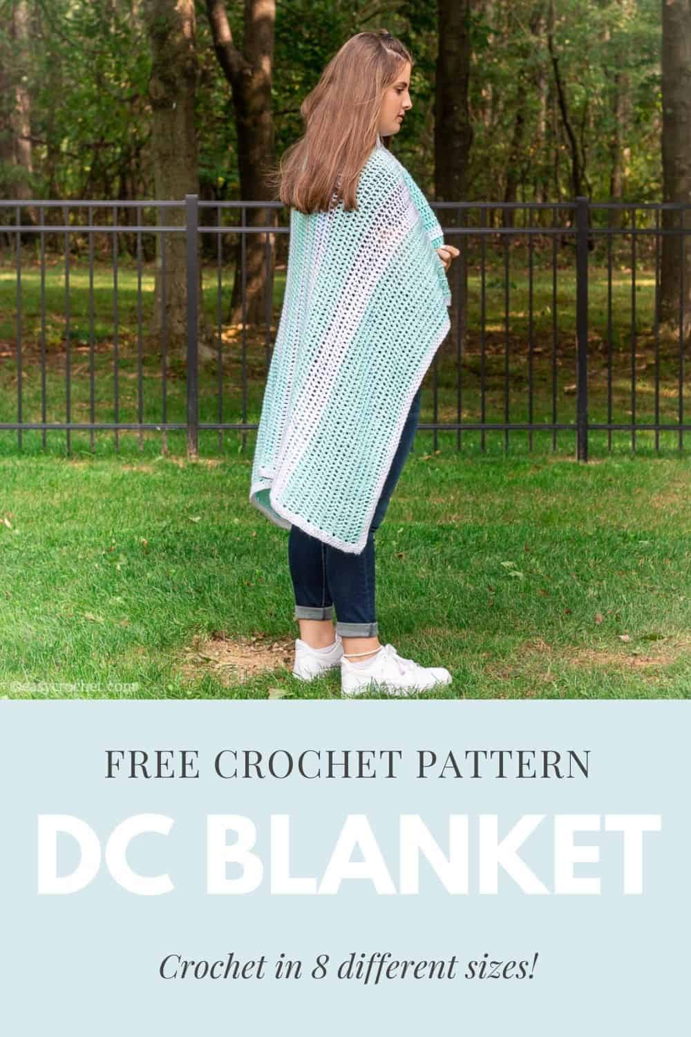 Crochet this quick & easy double crochet blanket pattern using medium weight yarn! Pattern includes eight different sizes and works up fast! Free from easycrochet.com via @easycrochetcom