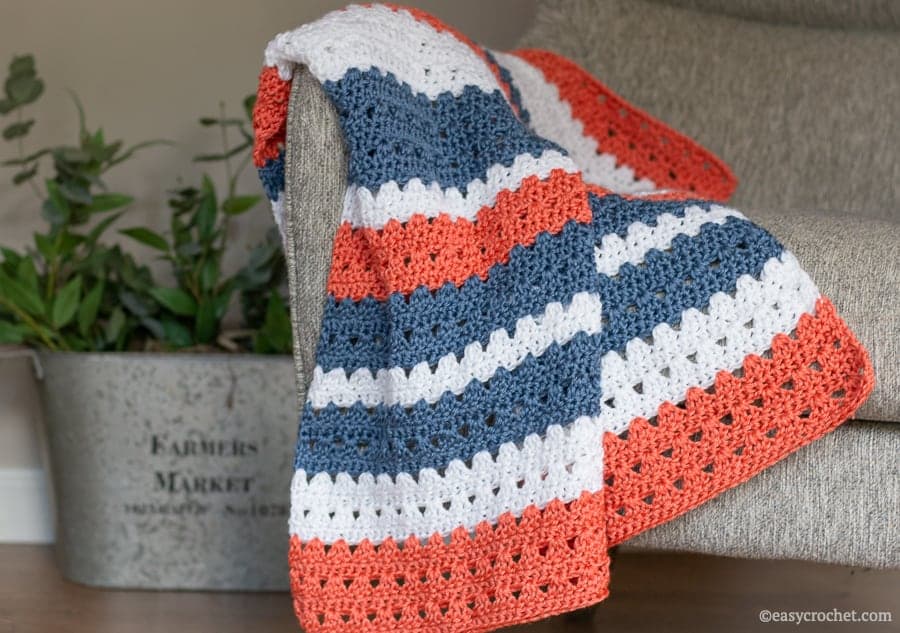 blue crochet baby blanket