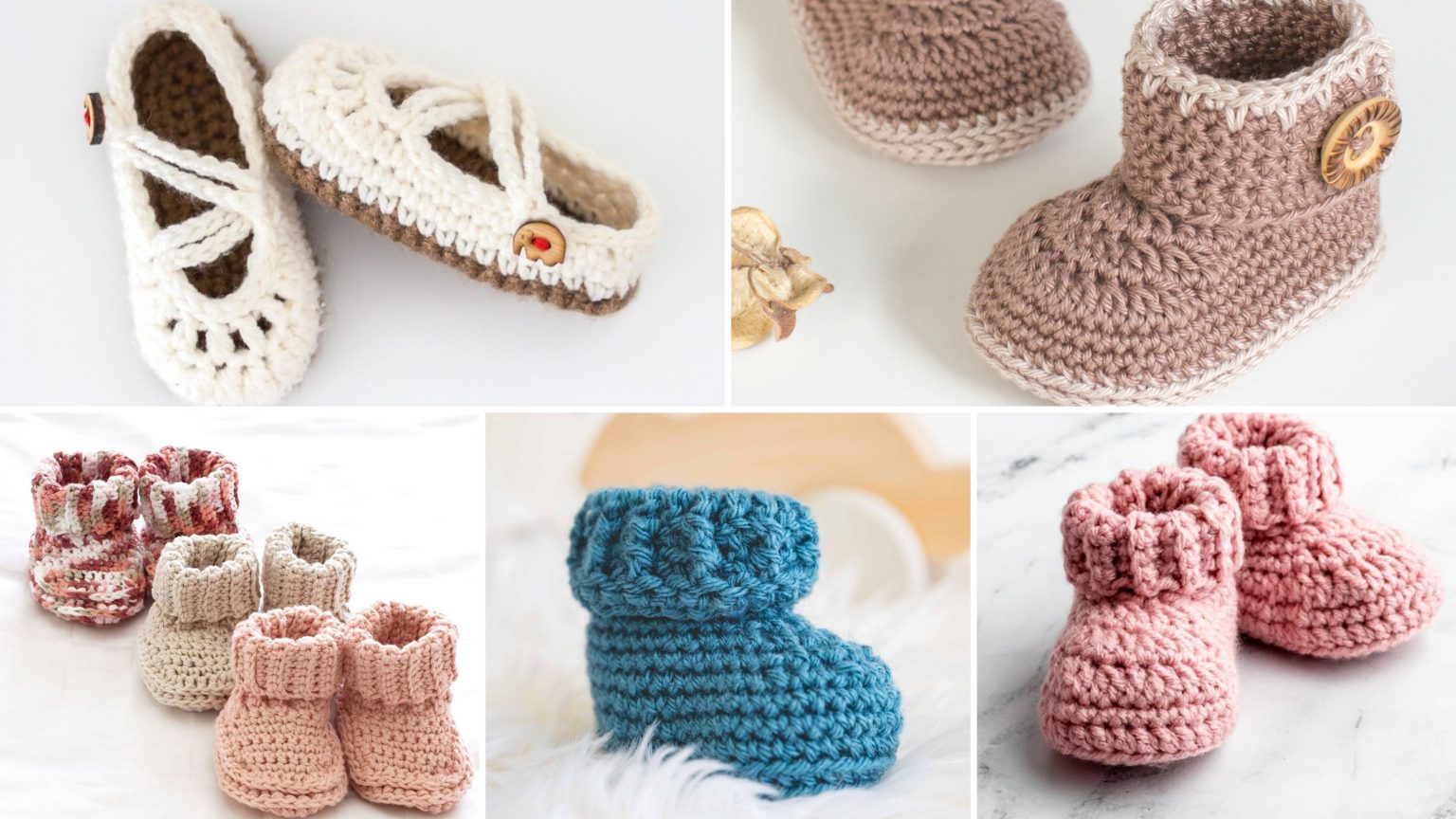 Classic Crochet Patterns for Baby Booties - EasyCrochet.com