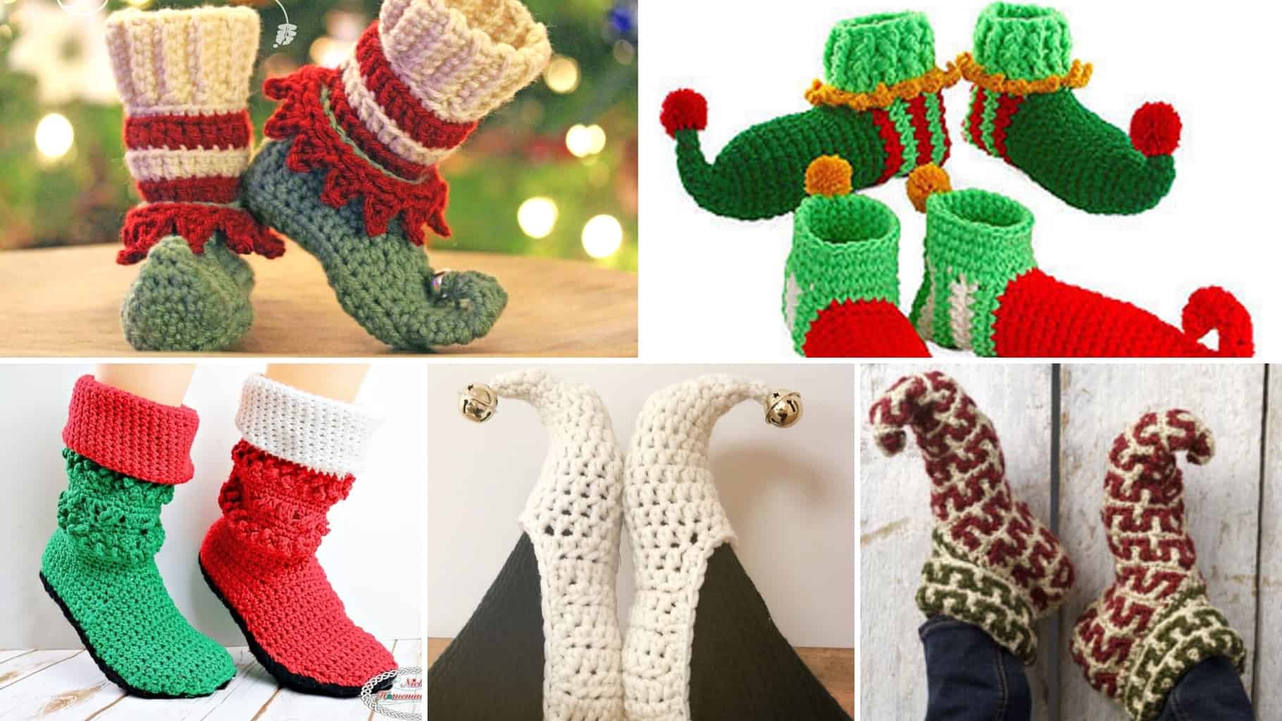 Crochet Elf Slipper Patterns that are great for holiday celebrations! 