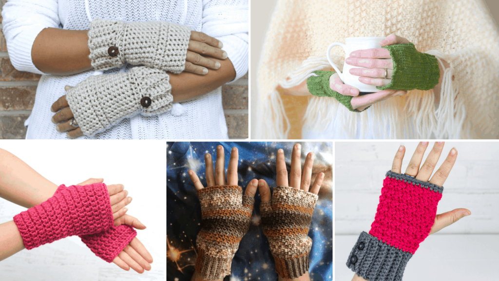 free crochet pattern for gloves with half fingers