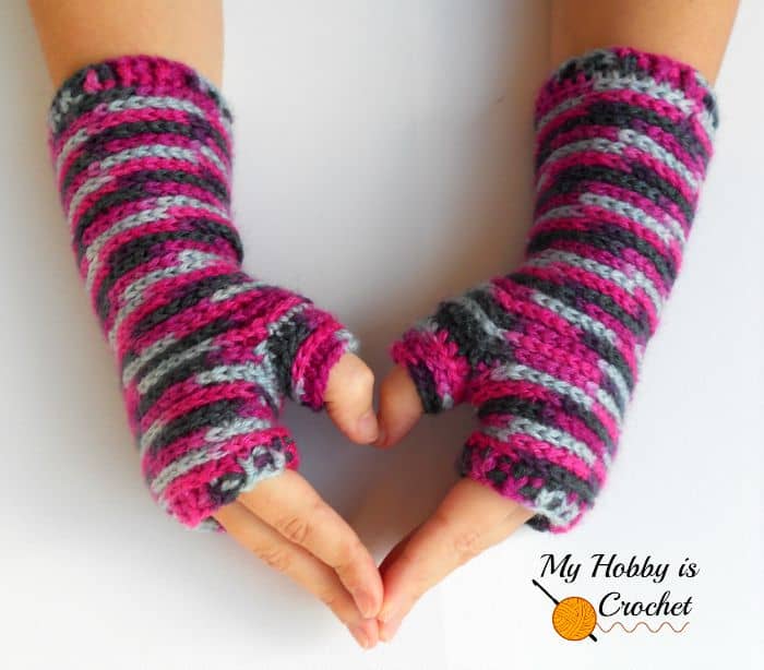 Fingerless gloves or mittens crochet step 