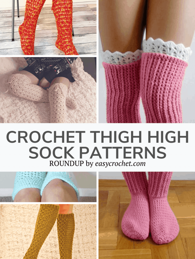 Beautiful Crochet Thigh High Sock Patterns