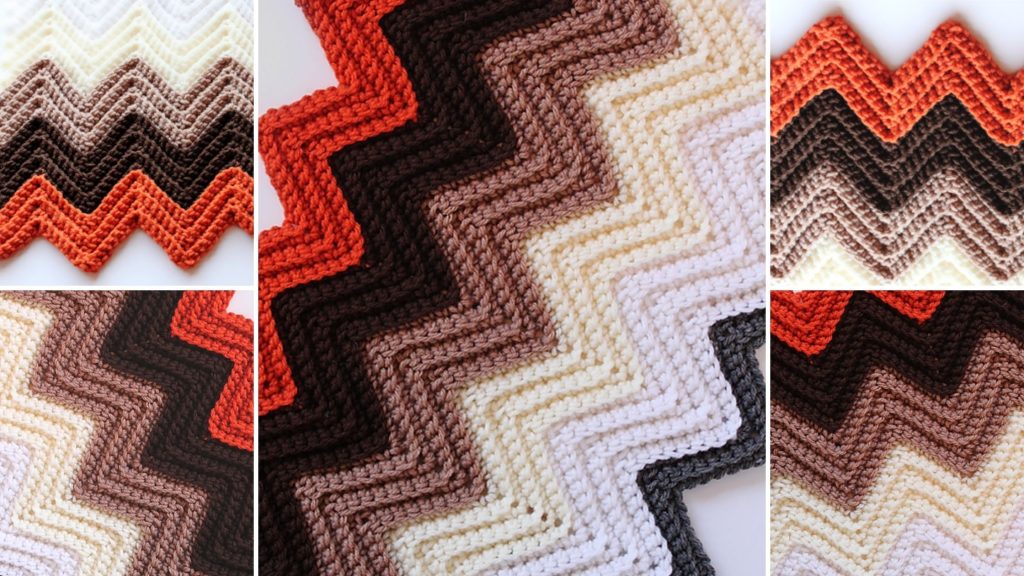 Retro 1970s Handmade Textured & Striped Crochet Blanket