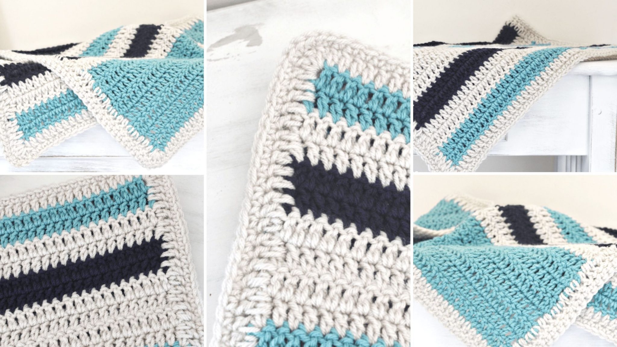 Simple Striped Crochet Blanket Pattern - Easy Crochet Patterns