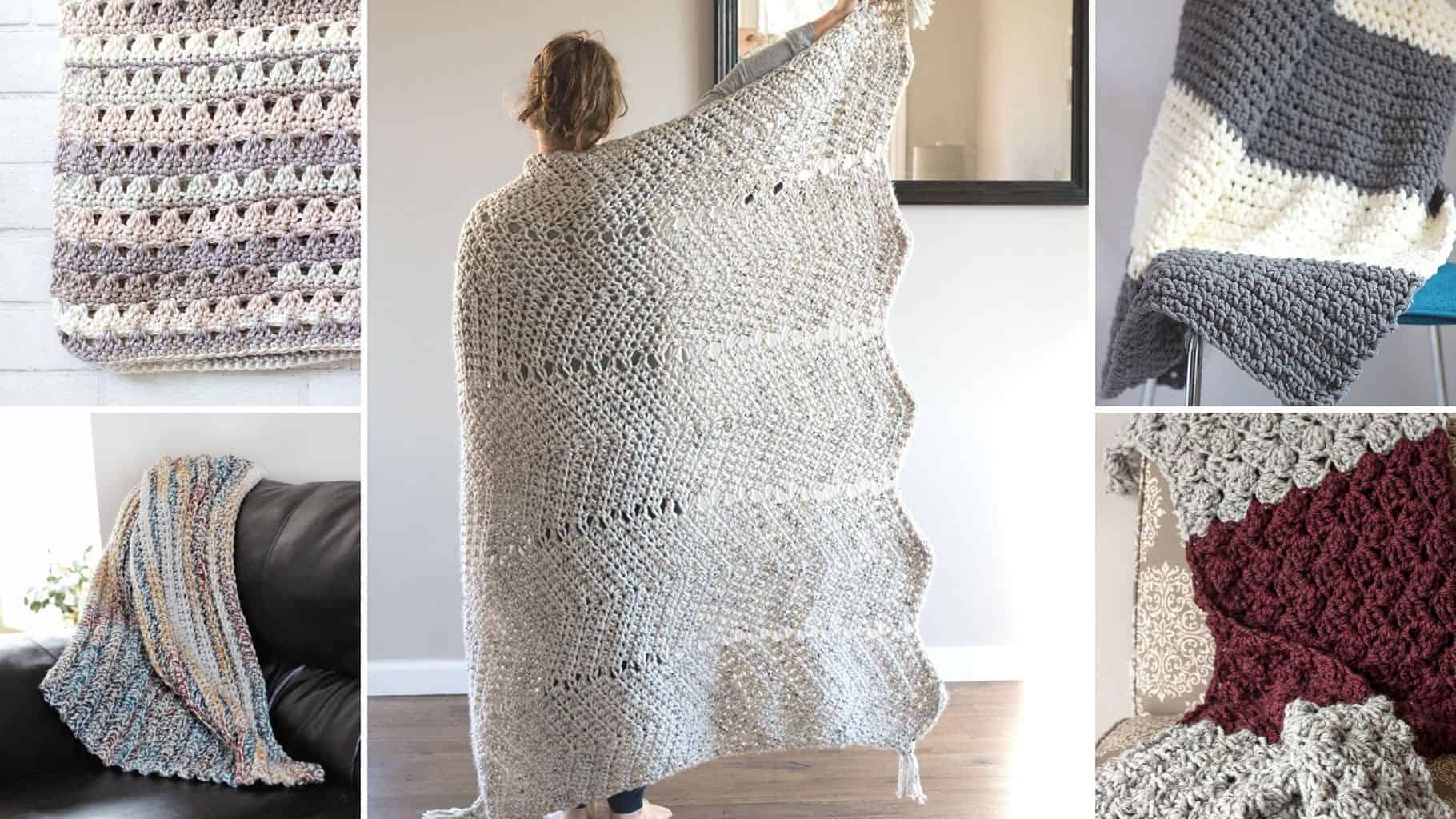 Men's Jumbo Crochet Blanket Pattern (Free & Easy!) 