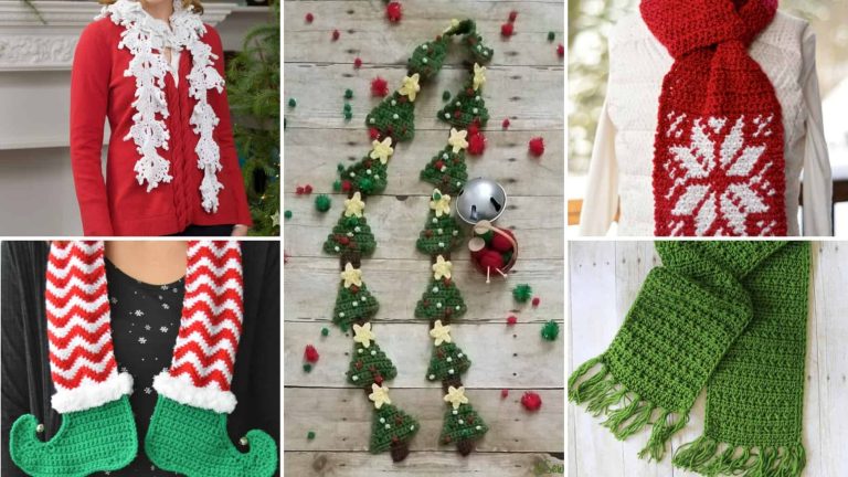 7 Festive Crochet Scarves to Make for Christmas