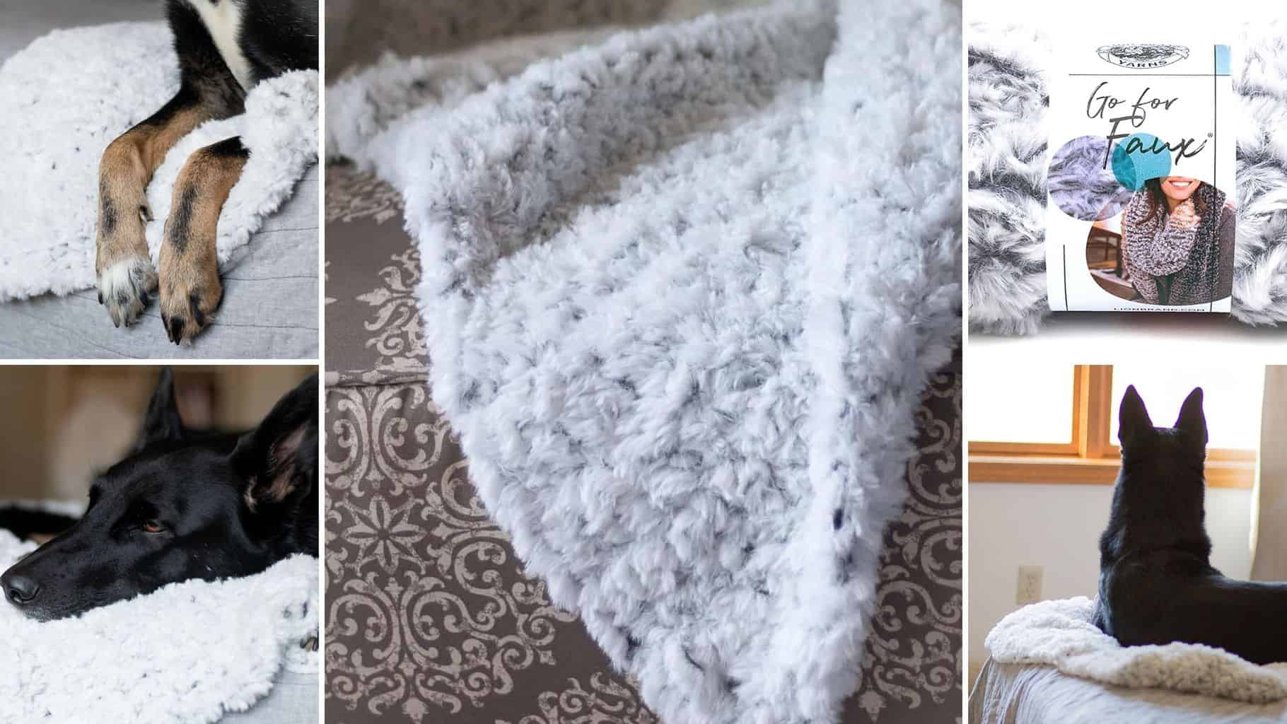 Go For Faux Fur Yarn Dog Crochet Blanket Easy Crochet Patterns