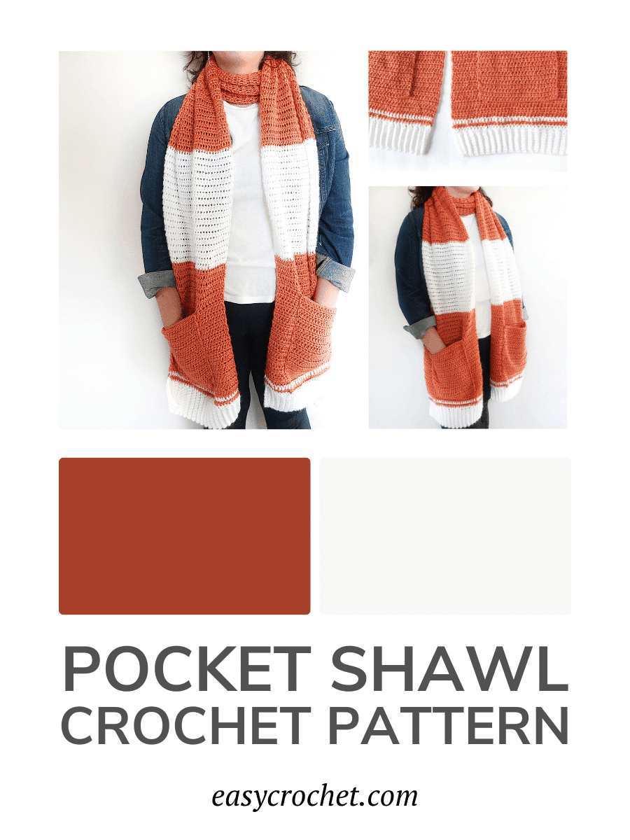 Crochet Shawl with Pockets Pattern via @easycrochetcom
