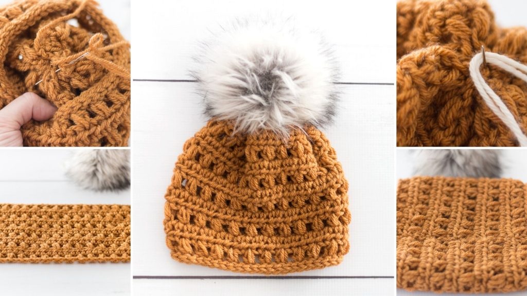 Pompom Ear Hat Crochet Pattern