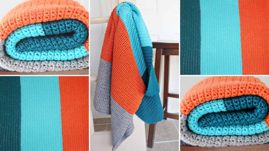 The Creme Color Block Blanket – Free Crochet Pattern