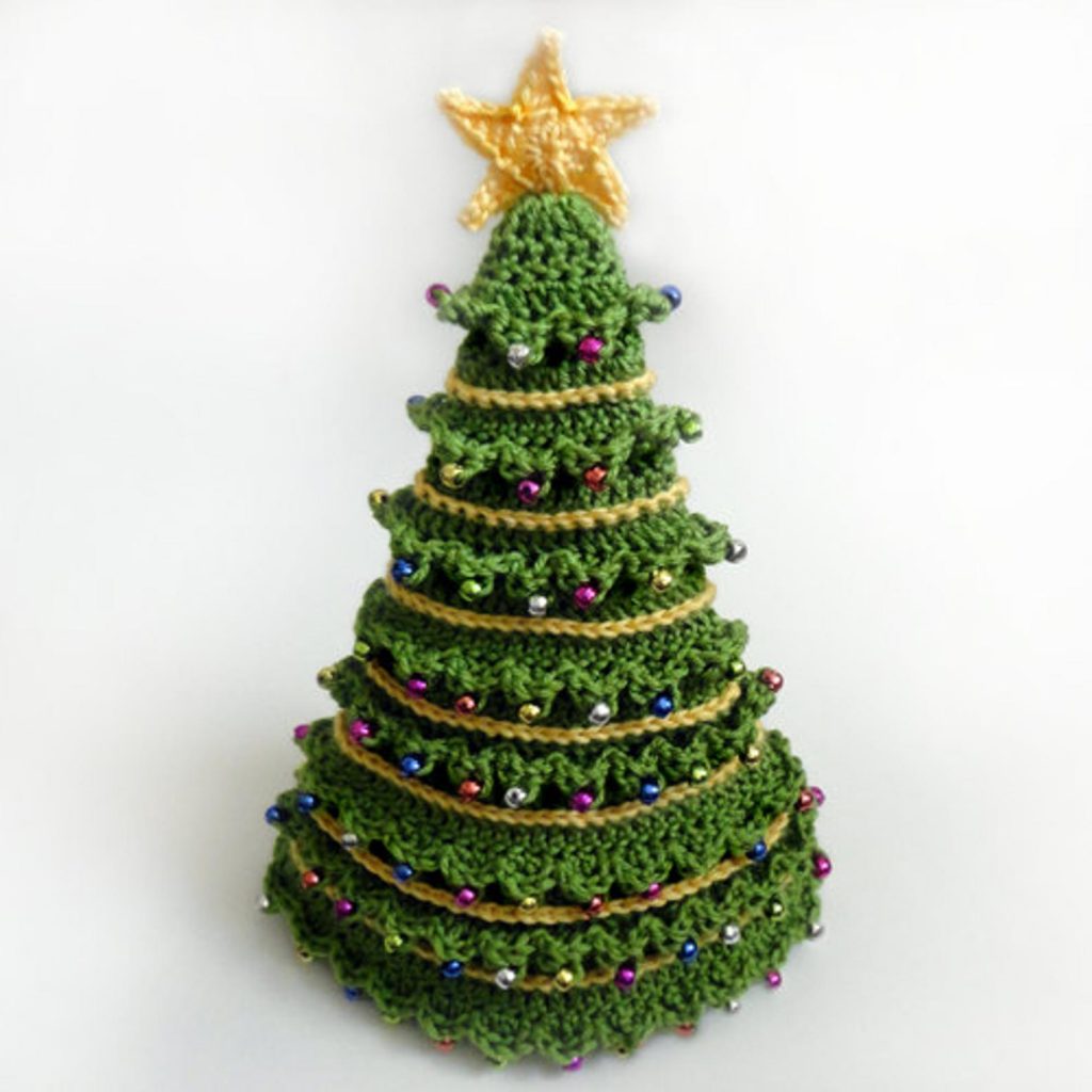 beaded christmas tree hat