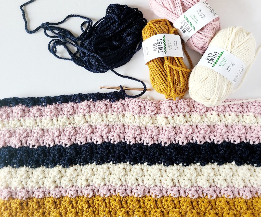 big twist natural blend yarn chunky blanket