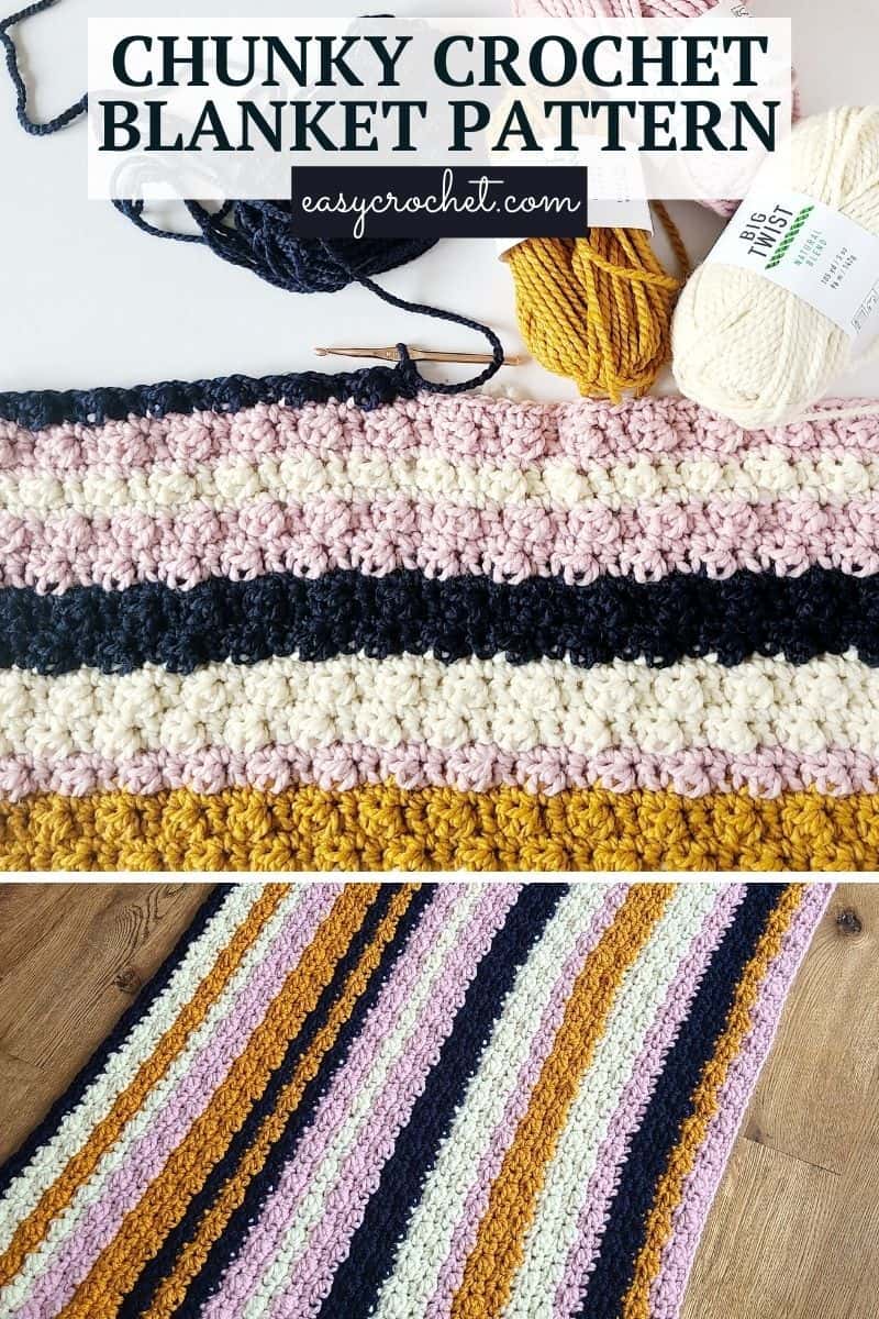 chunky textured crochet blanket via @easycrochetcom