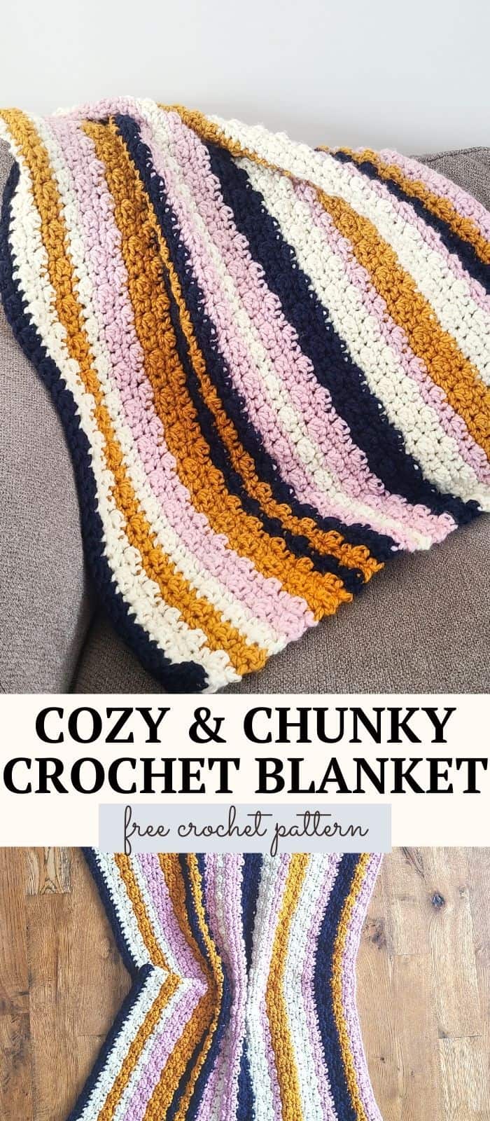 Emily Chunky Crochet Blanket Pattern via @easycrochetcom