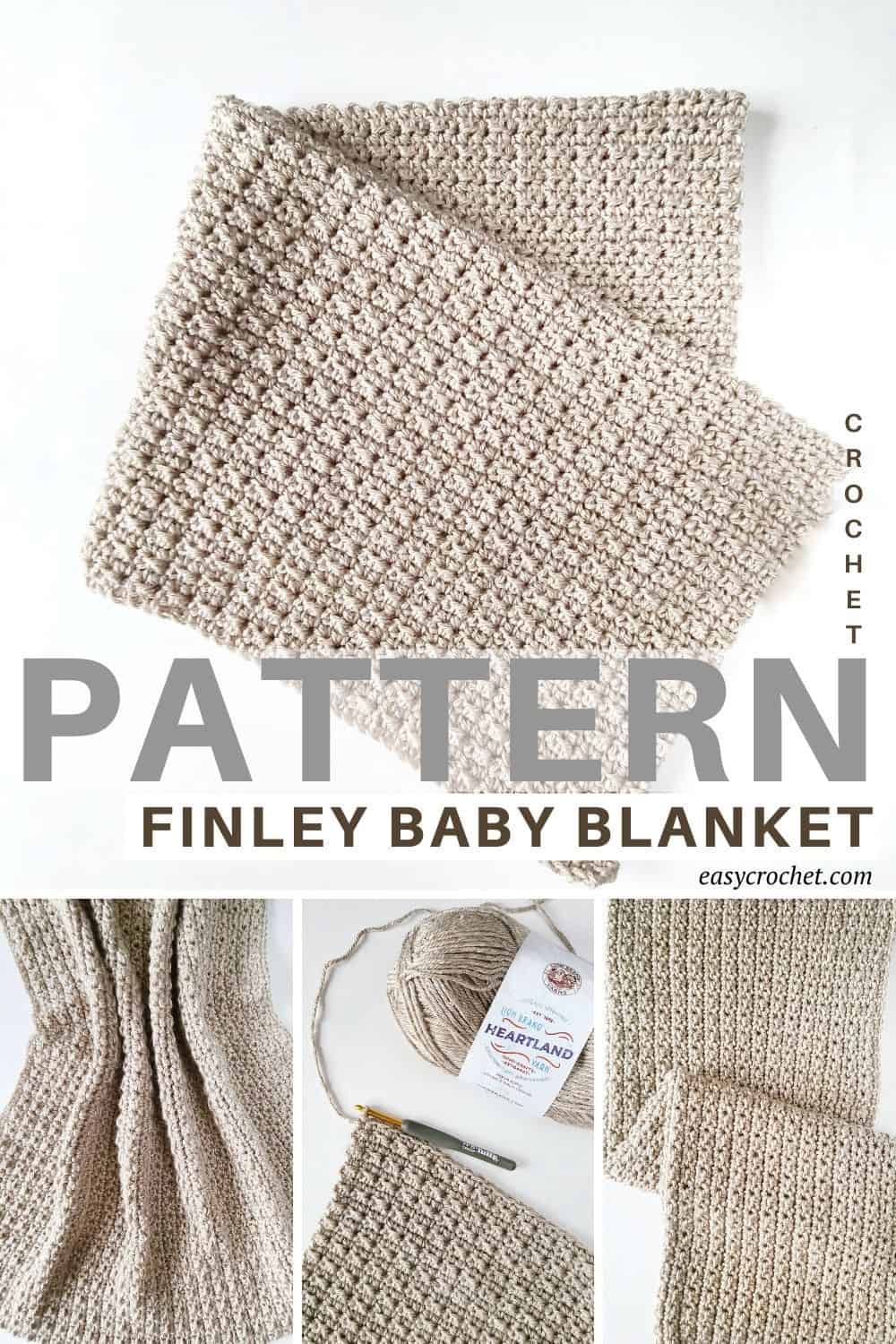 Finley Crochet Baby Blanket Pattern with Textured stitches