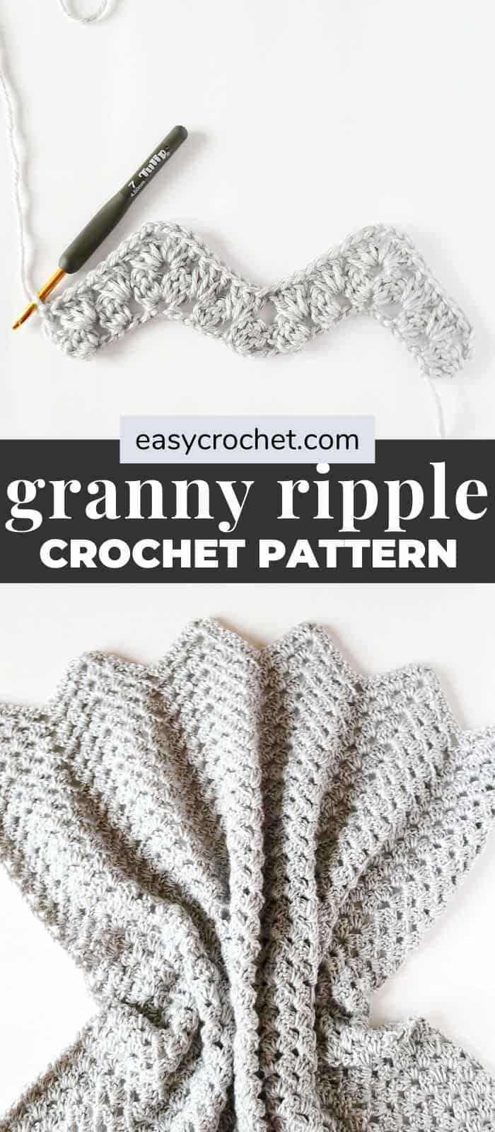 granny ripple baby blanket crochet pattern via @easycrochetcom