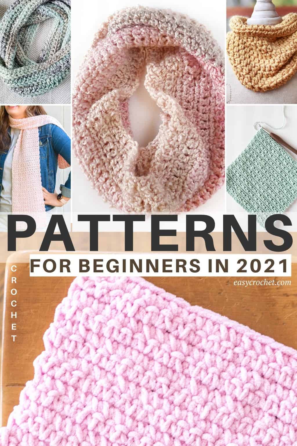 Must make beginner crochet projects for 2021! All free crochet patterns such as blankets, cowls, and more! via @easycrochetcom