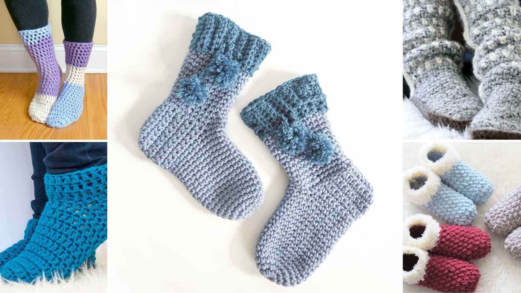 Easy Crochet Slipper Socks - Free Pattern + Tutorial (adult sizes)