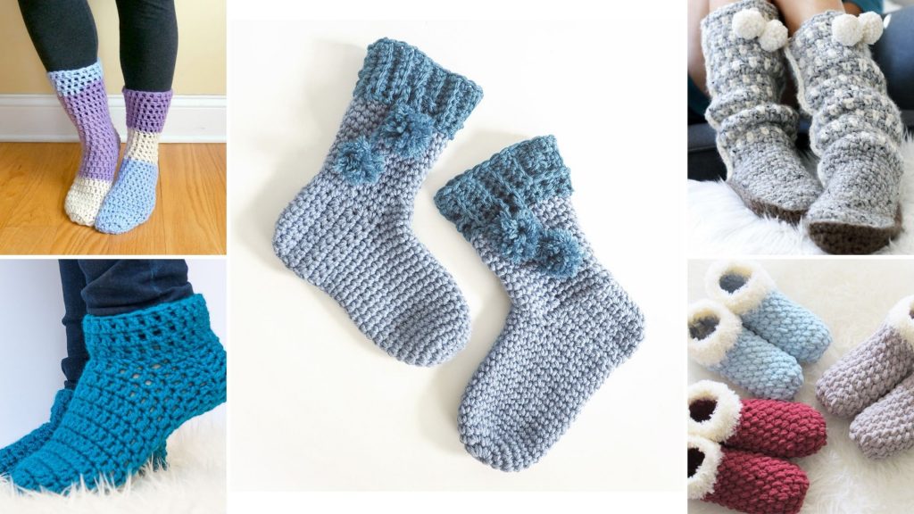 crochet comfy socks, crochet footwear, crochet socks