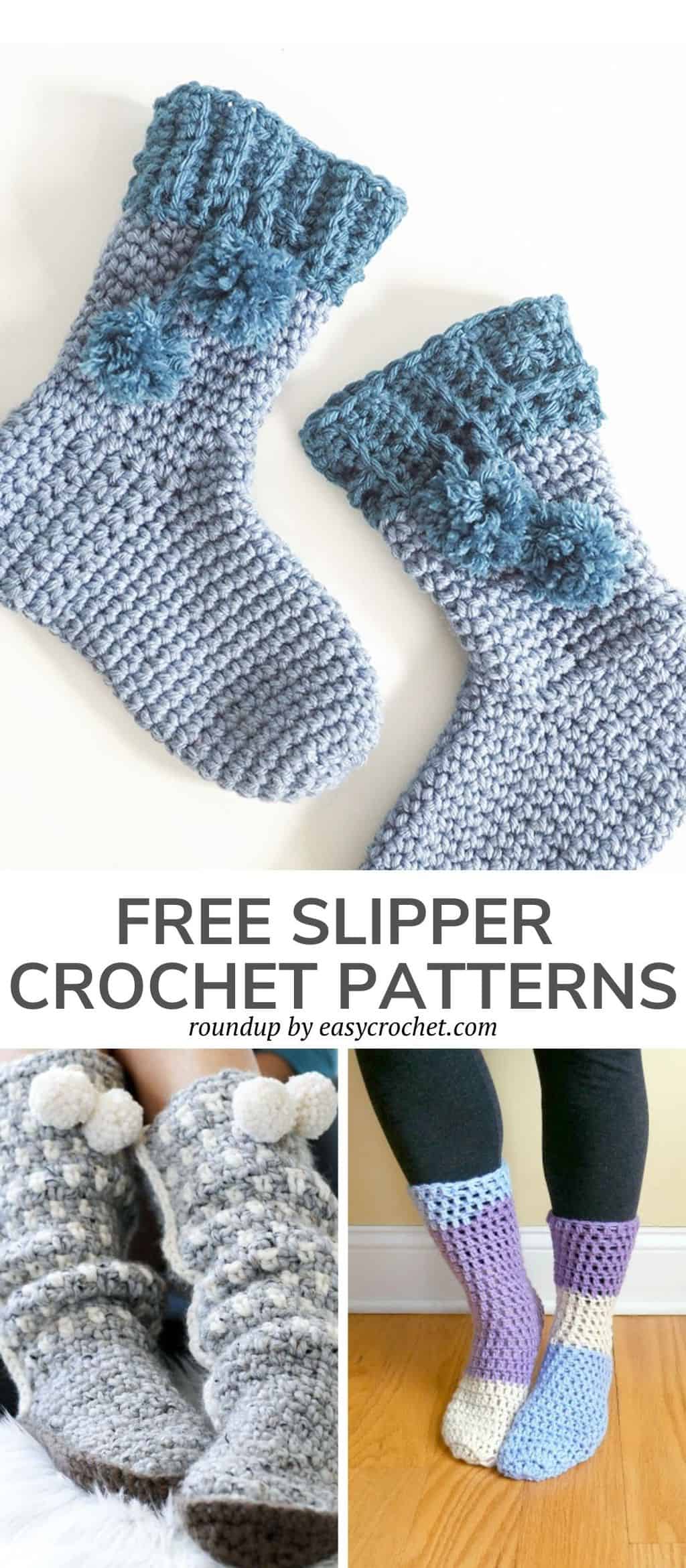 How to Crochet Slipper Socks in an Hour or Less - Winding Road Crochet