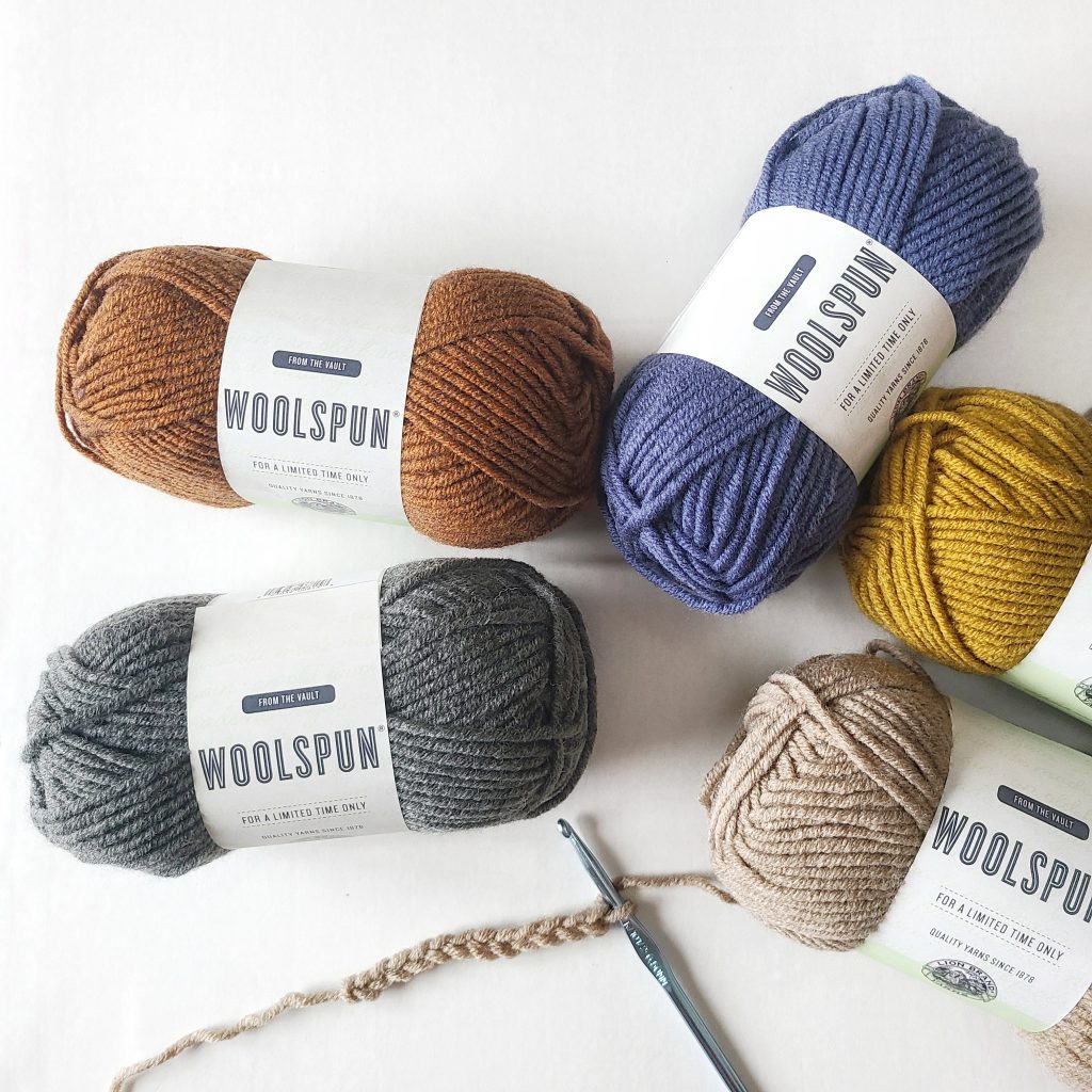 crocheting with wool spun yarn from lionbrand