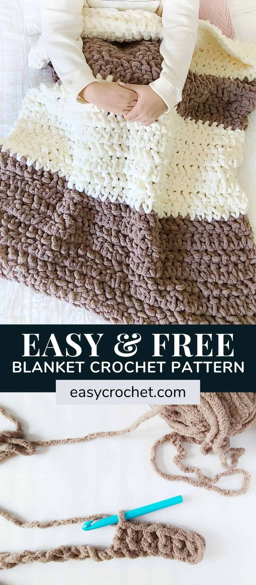 Chunky Jumbo Yarn Crochet Blanket Pattern