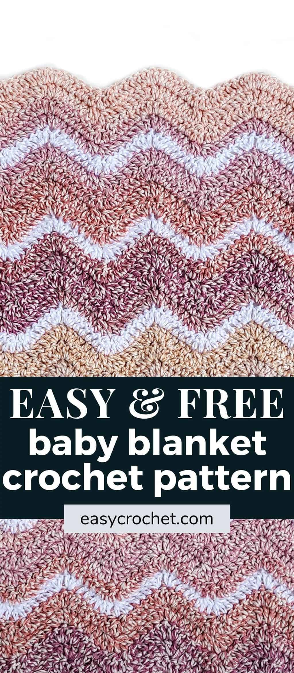 Learn how to crochet this ripple crochet baby blanket pattern with our free pattern! via @easycrochetcom
