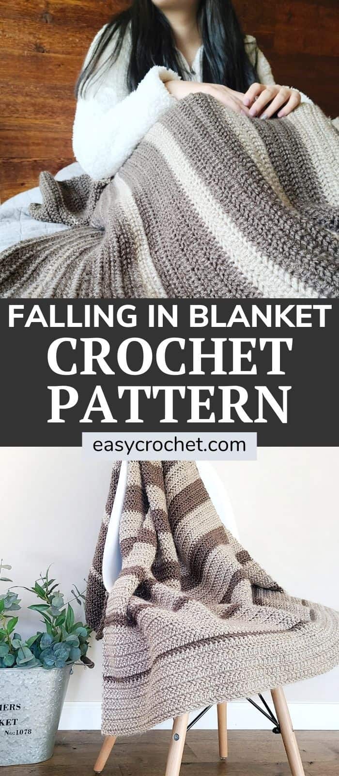 Falling In Striped Crochet Blanket Pattern via @easycrochetcom