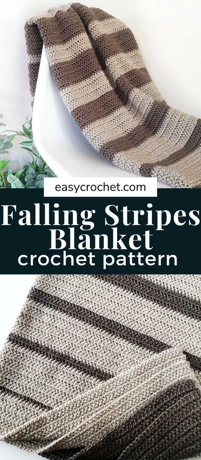 Falling In Striped Crochet Blanket Pattern via @easycrochetcom