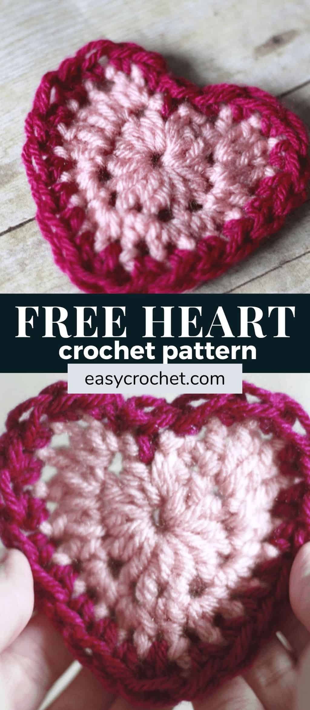 Free crochet heart pattern