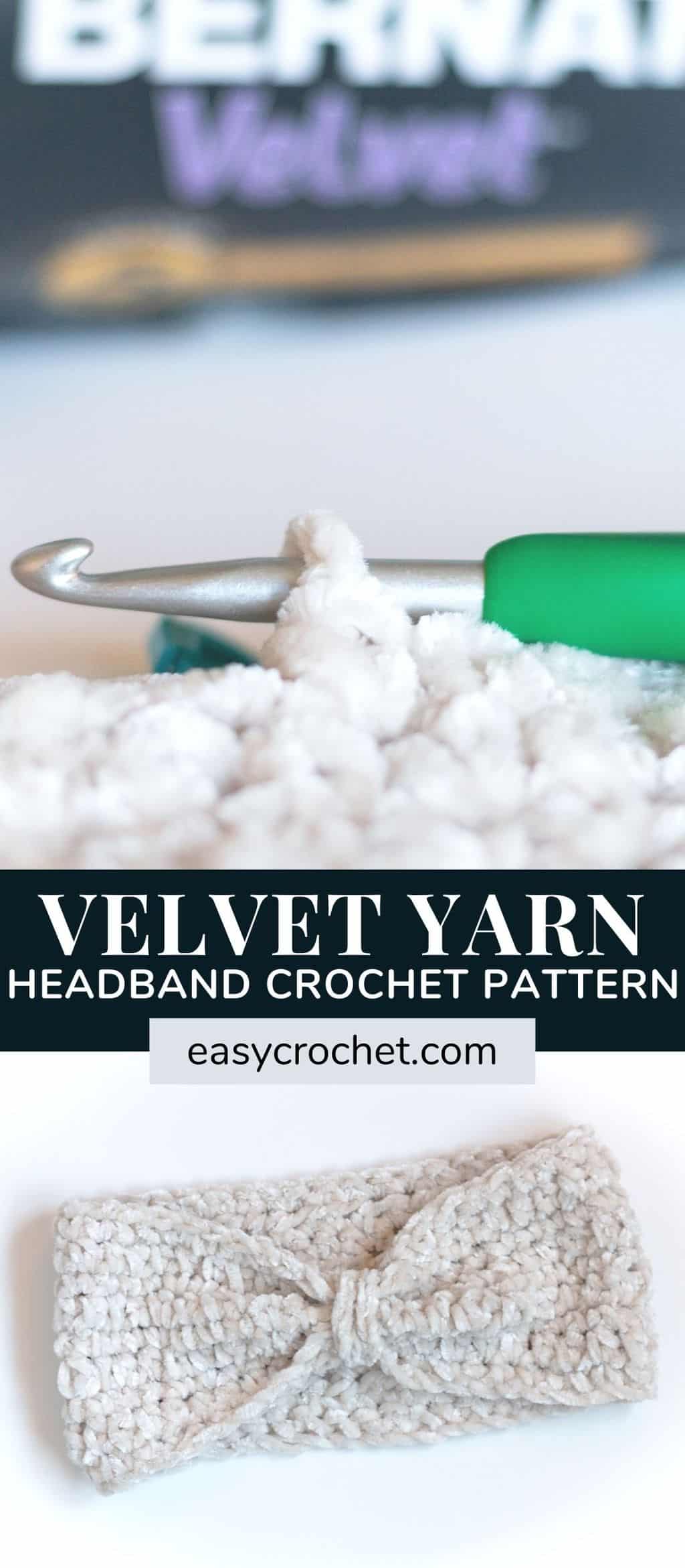 bernat velvet yarn headband patten