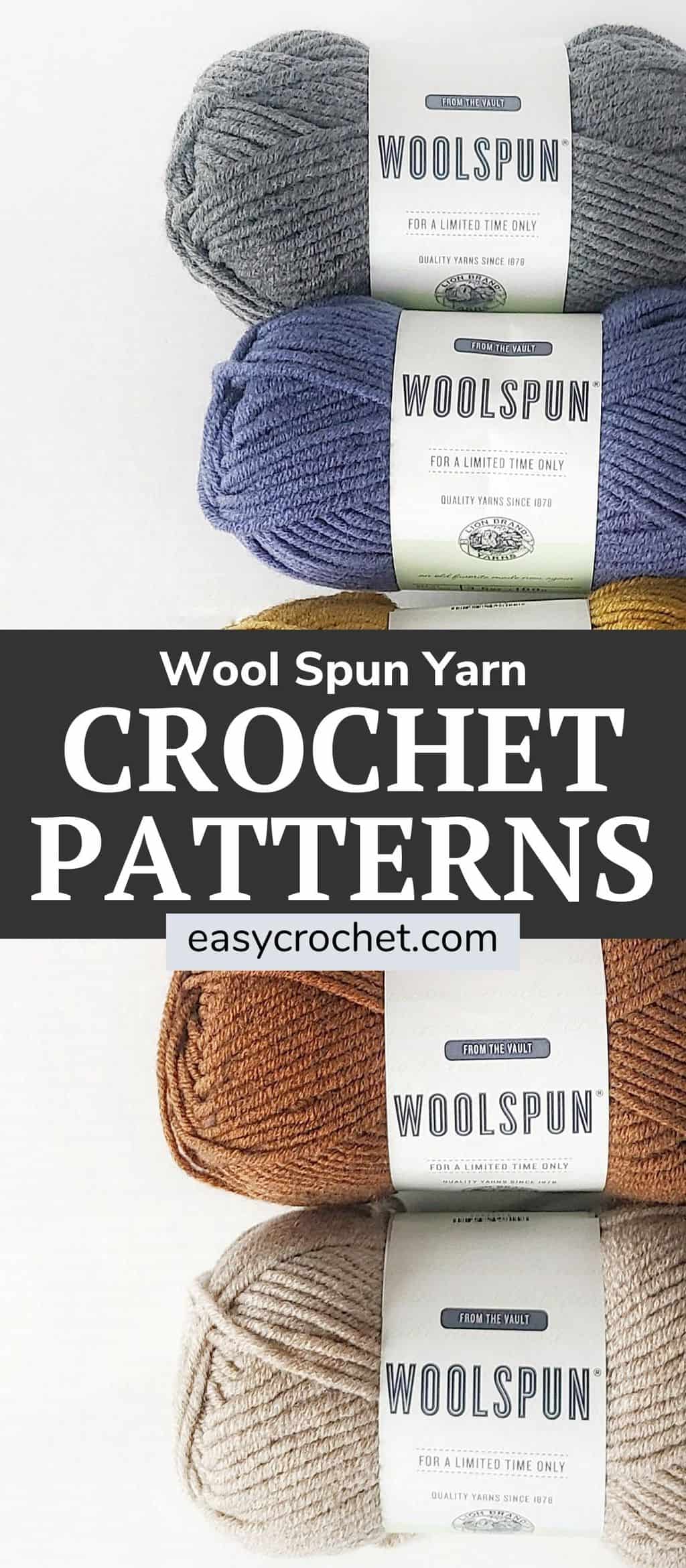 7 Free Crochet Patterns using WoolSpun Yarn via @easycrochetcom