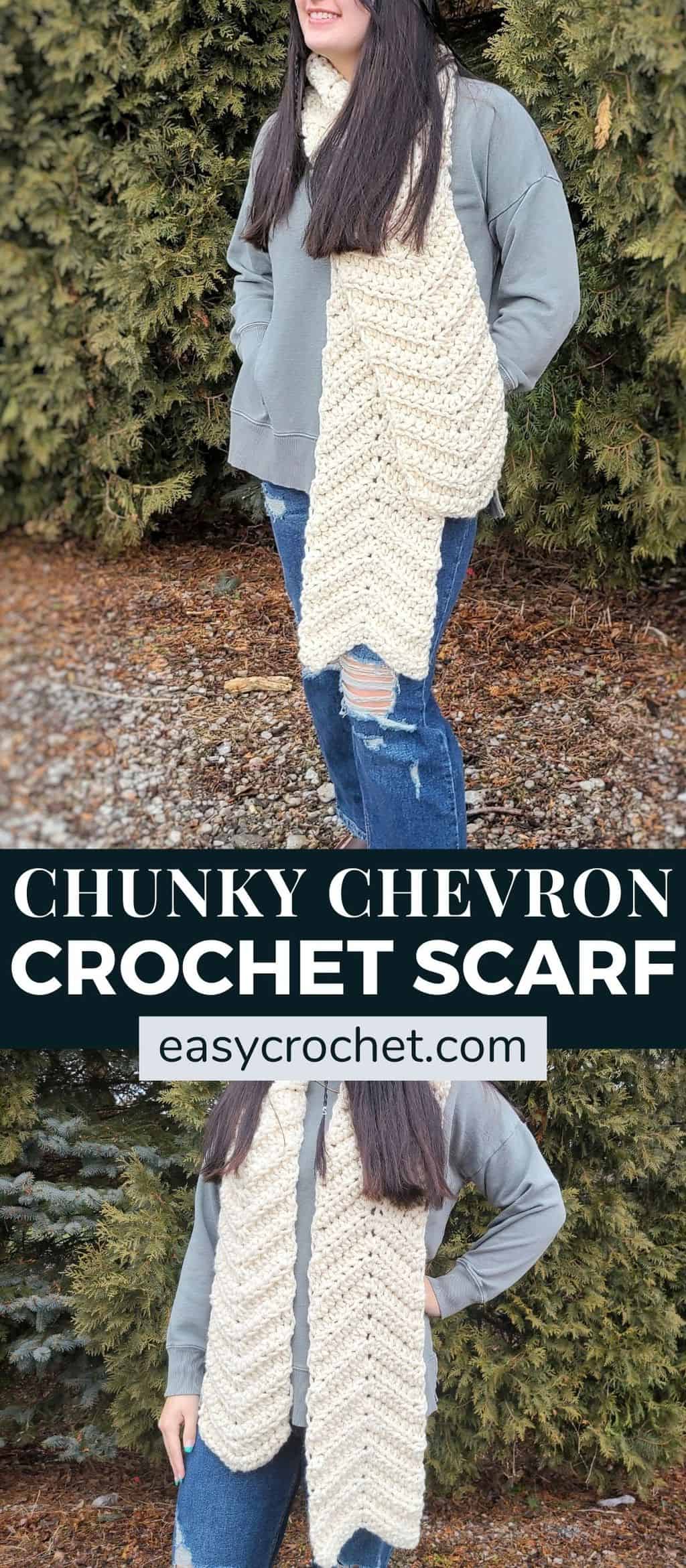 Chunky chevron crochet scarf 