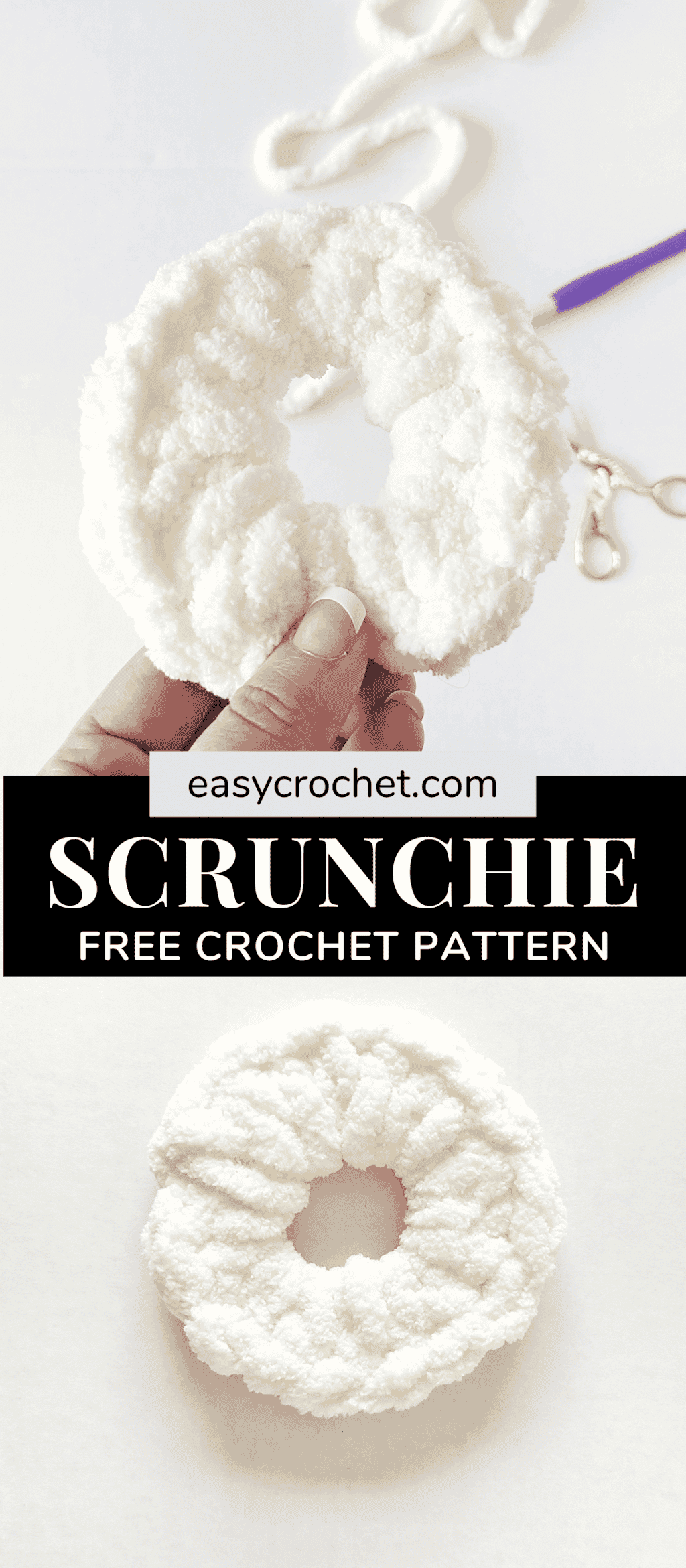 Bernat Yarn Scrunchie Crochet Pattern - Easy Crochet Patterns