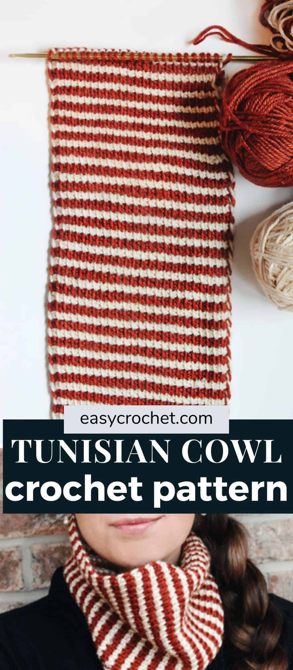 Tunisian cowl crochet pattern