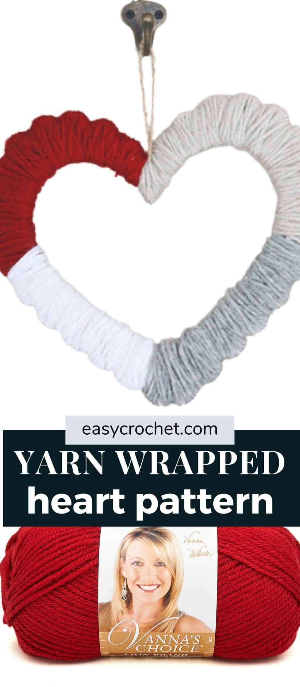 yarn heart wrapped pattern