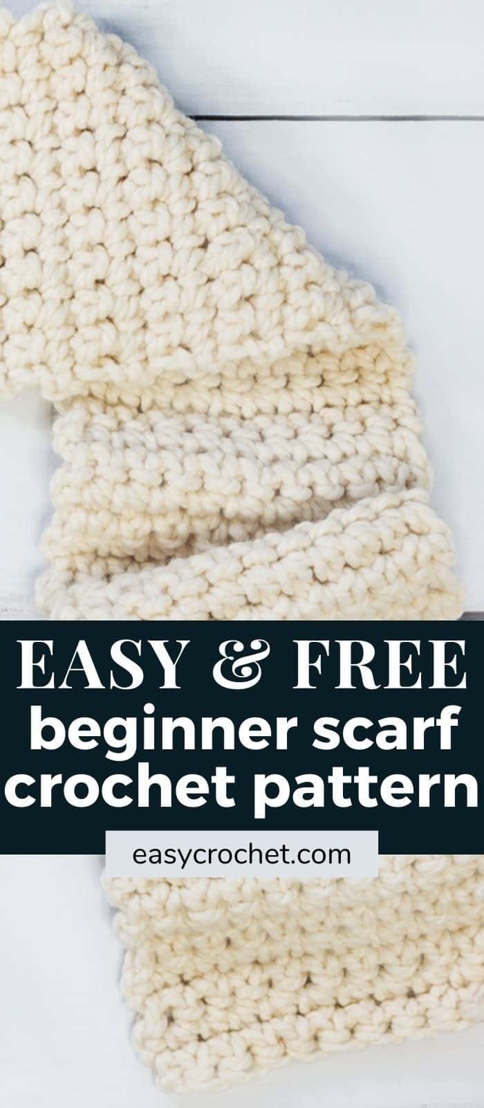 Beginner Scarf Crochet Pattern - Free crochet pattern for beginners that is easy to work up! Learn how to crochet an easy scarf today! via @easycrochetcom