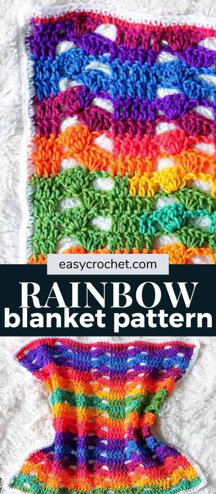 rainbow crochet blanket pattern