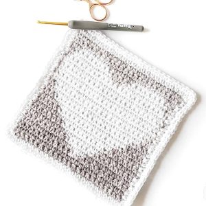 Crochet Heart Dishcloth Pattern